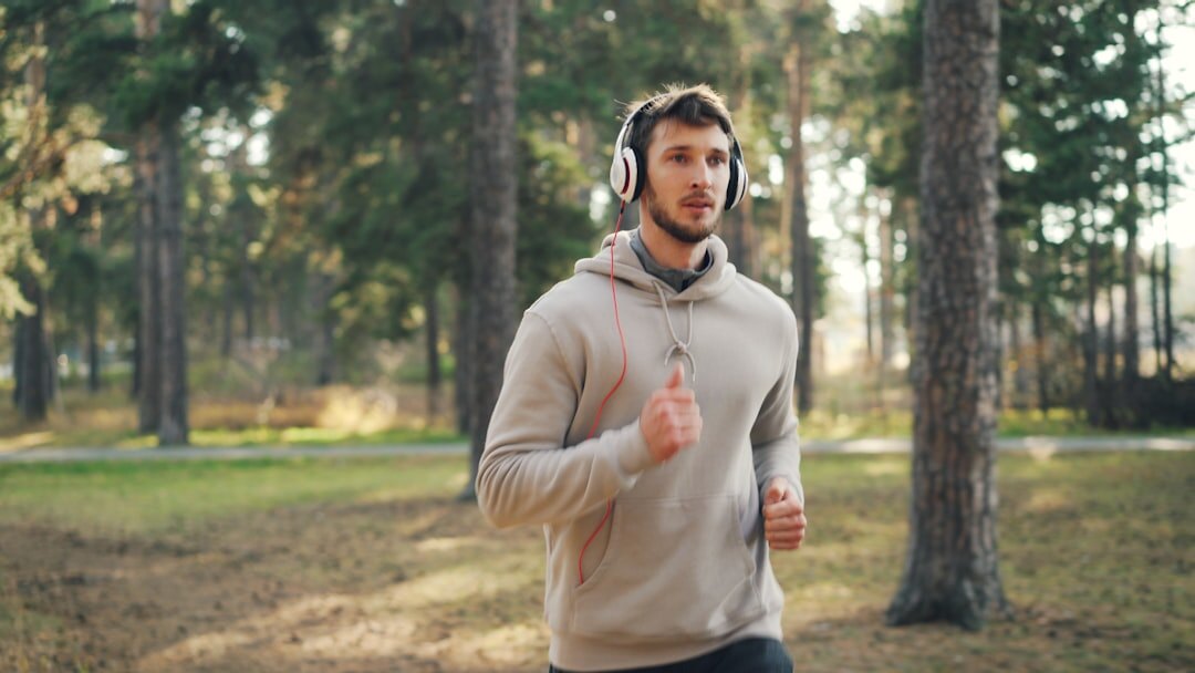 young man training outdoors