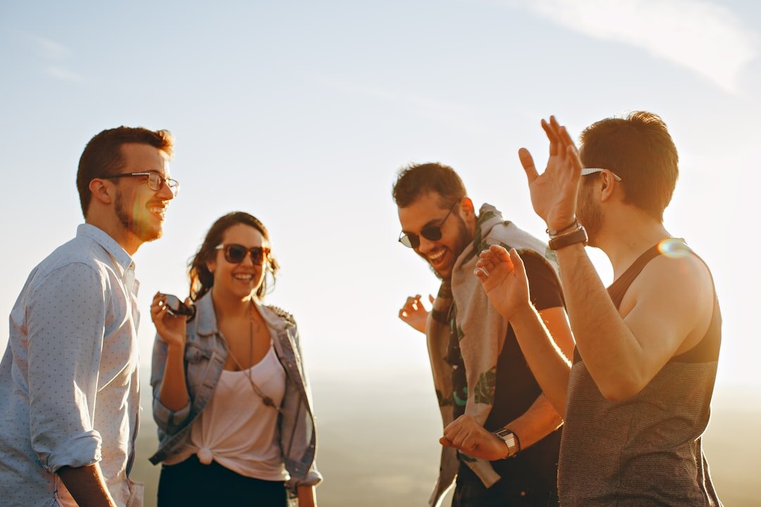 group of people talking