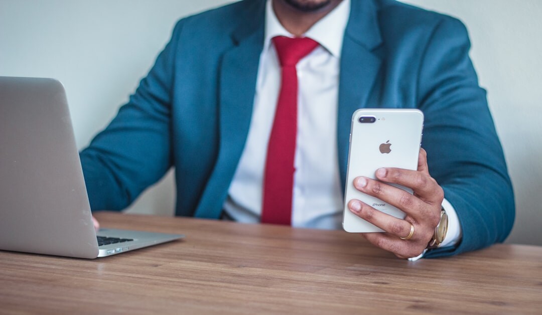 businessman in suit at desk